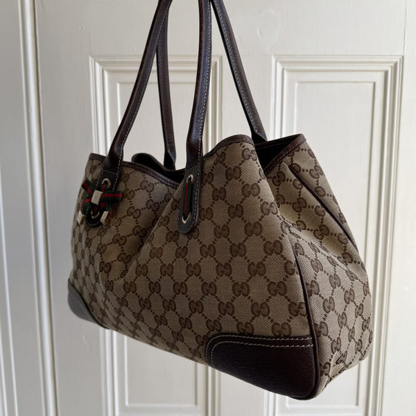 Gucci GG Canvas Princy Brown Tote Bag