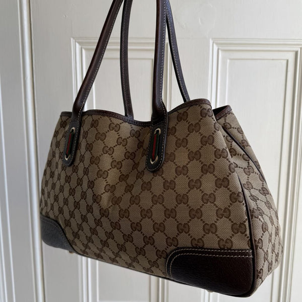 Gucci GG Canvas Princy Brown Tote Bag