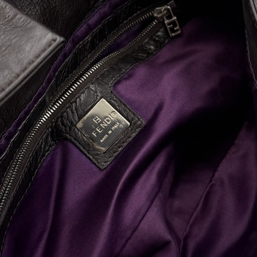 Fendi Mamma Baguette Dark Brown Leather Shoulder Bag