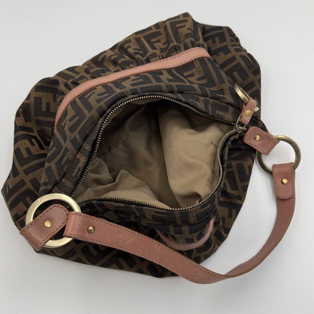 Fendi Zucca Chef Pink Shoulder Bag