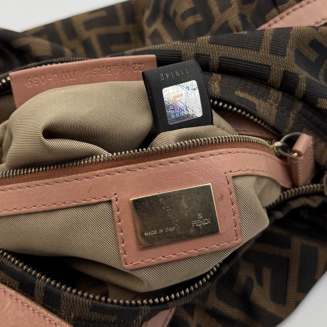 Fendi Zucca Chef Pink Shoulder Bag