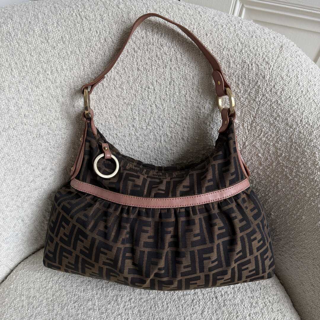 Fendi Zucca Chef Pink Shoulder Bag