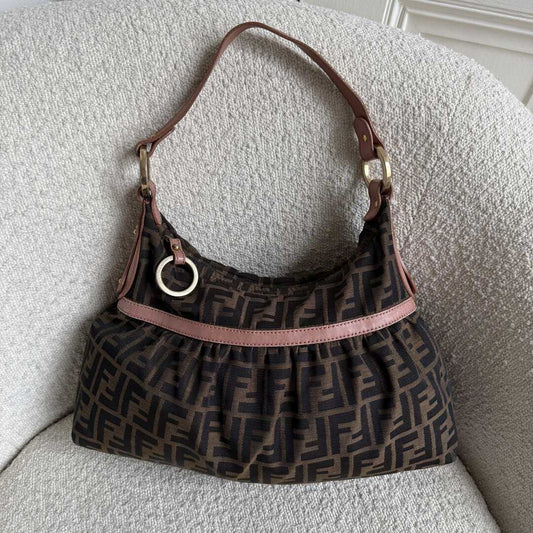 Fendi Zucca Chef Pink Shoulder Bag