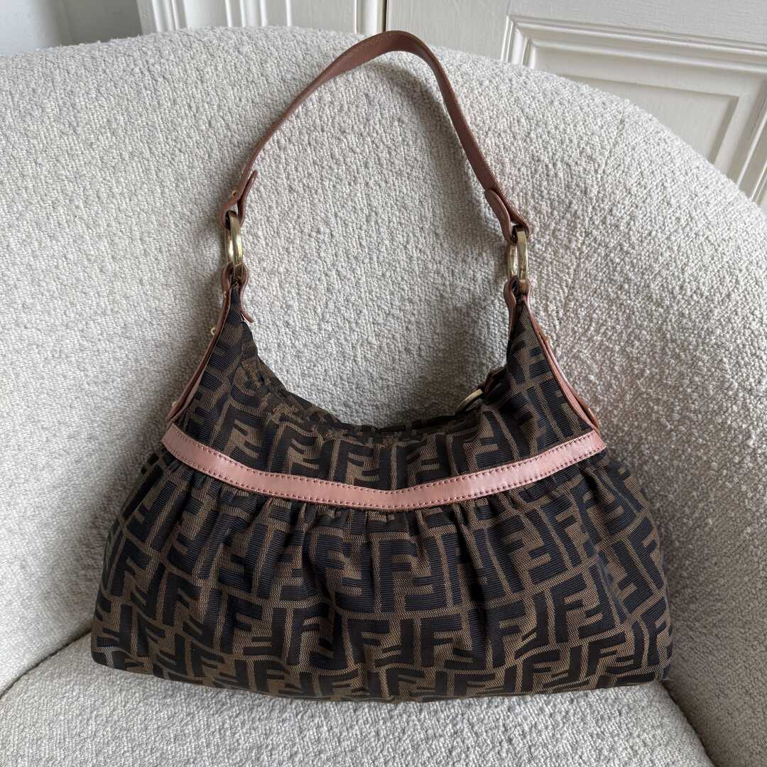Fendi Zucca Chef Pink Shoulder Bag