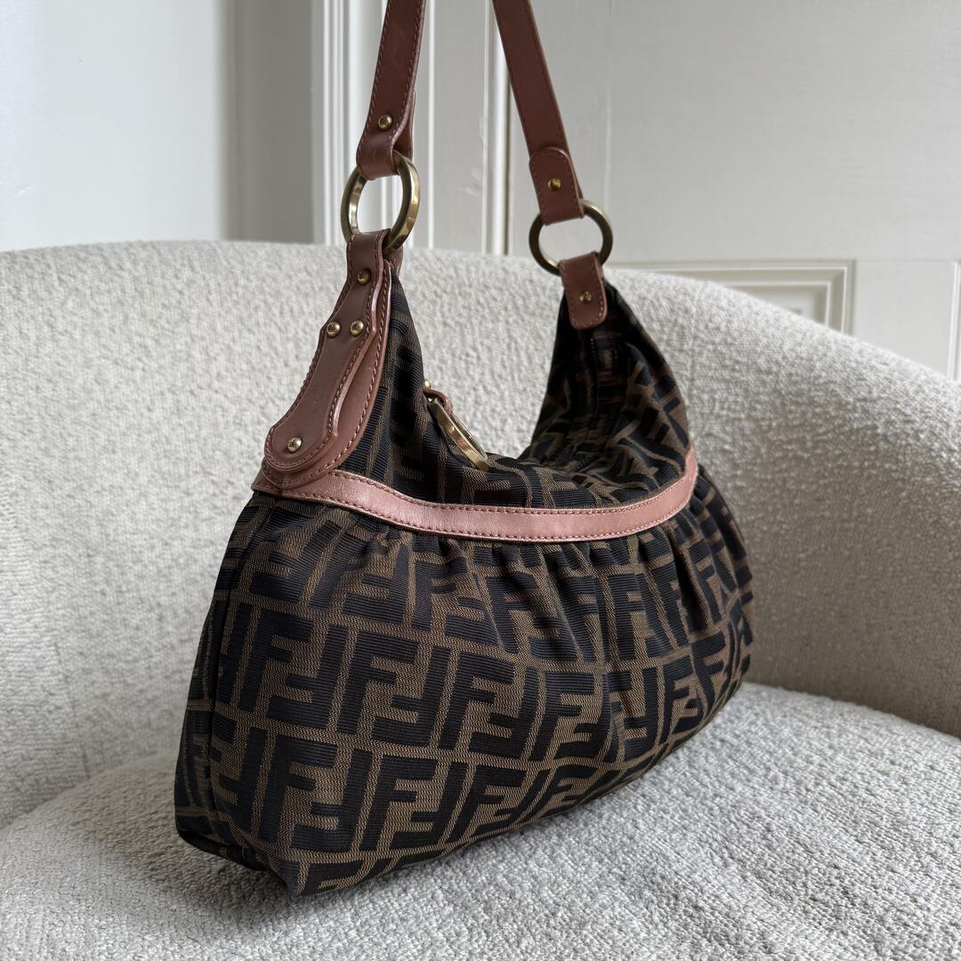 Fendi Zucca Chef Pink Shoulder Bag