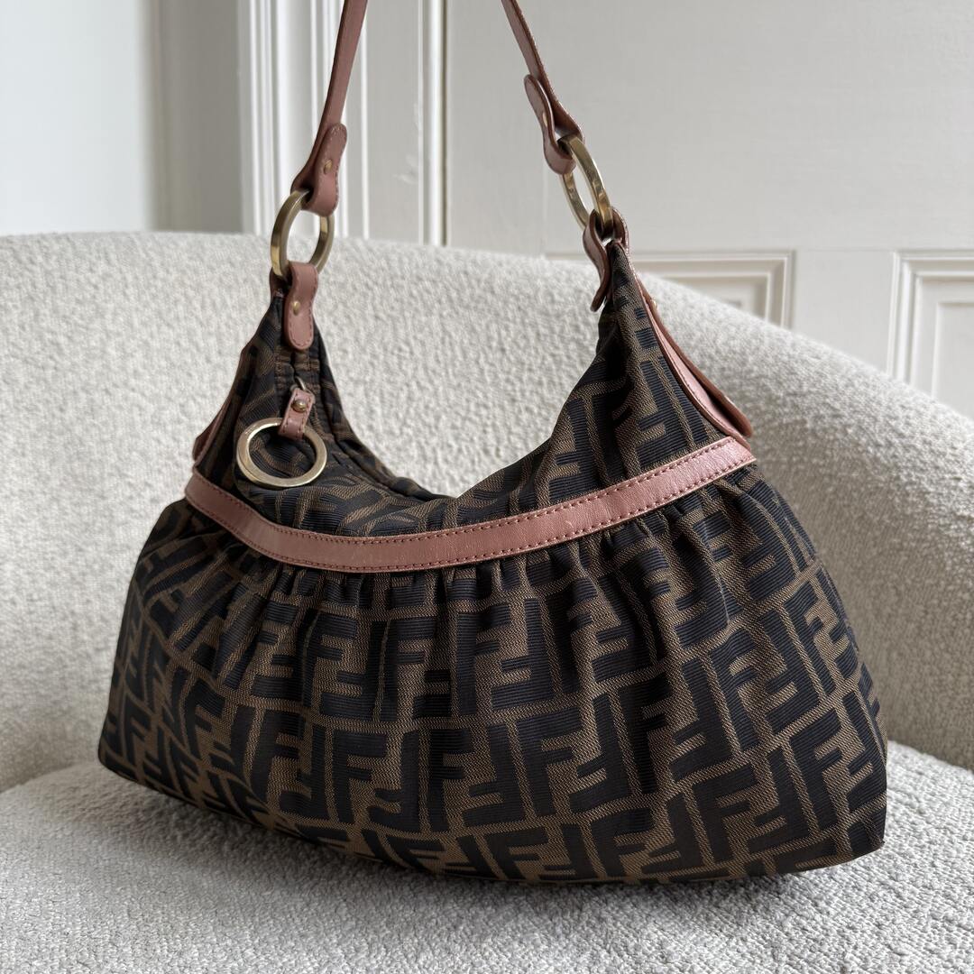 Fendi Zucca Chef Pink Shoulder Bag