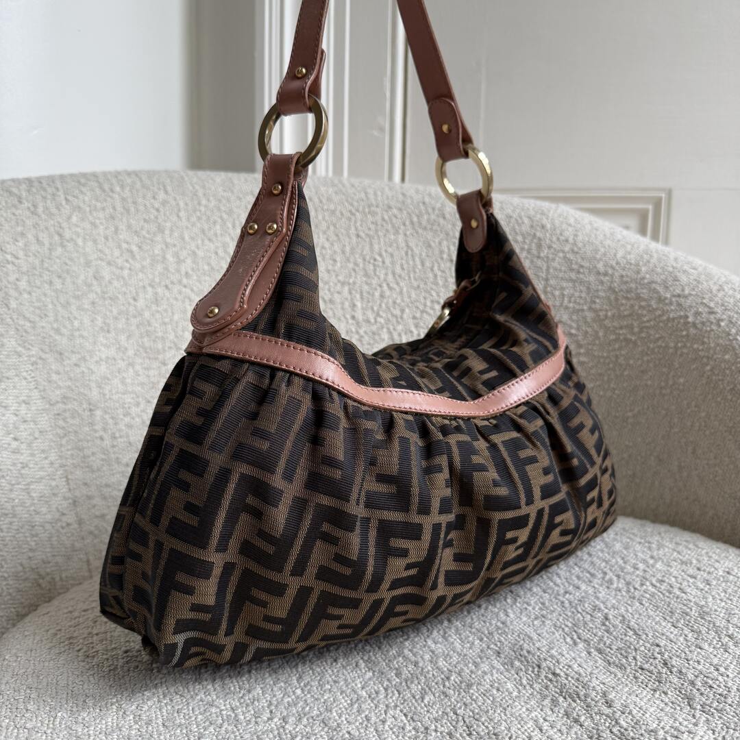 Fendi Zucca Chef Pink Shoulder Bag