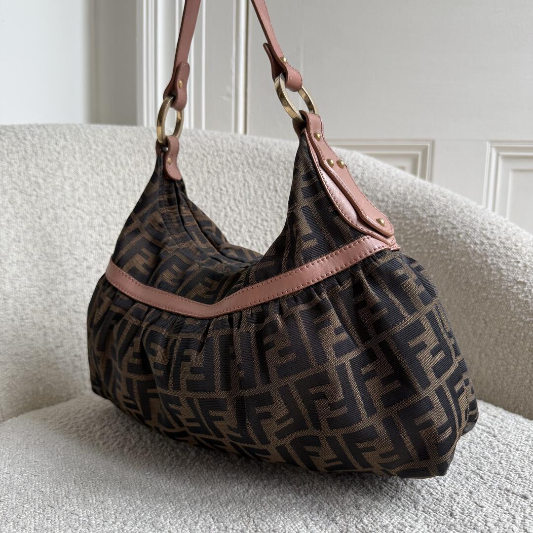 Fendi Zucca Chef Pink Shoulder Bag