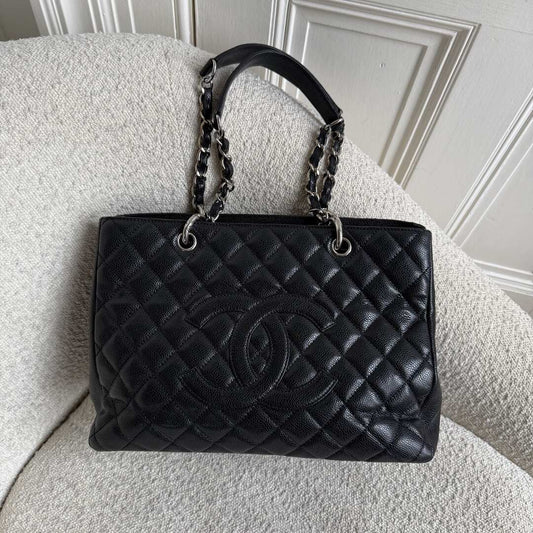 2009 Chanel CC Matelasse Timeless Black Chain Shoulder Bag