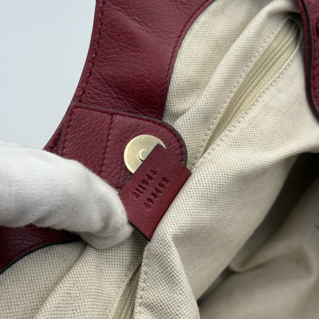 Gucci Guccissima Sukey Leather Red Tote Bag