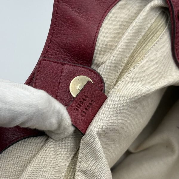 Gucci Guccissima Sukey Leather Red Tote Bag