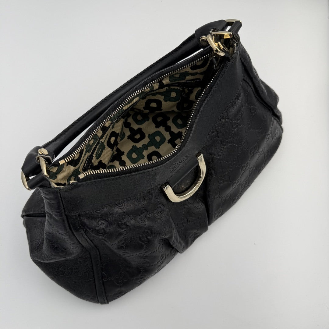 Gucci Guccissima Abbey Leather Black Shoulder Bag