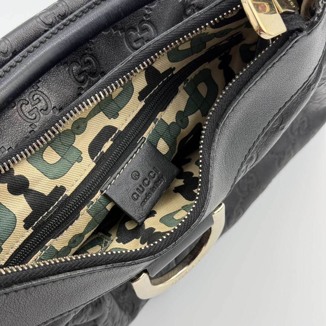 Gucci Guccissima Abbey Leather Black Shoulder Bag