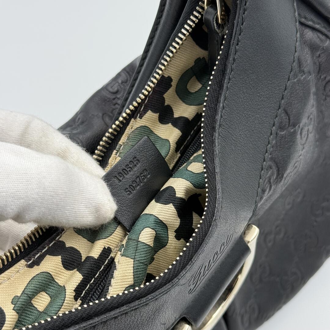 Gucci Guccissima Abbey Leather Black Shoulder Bag