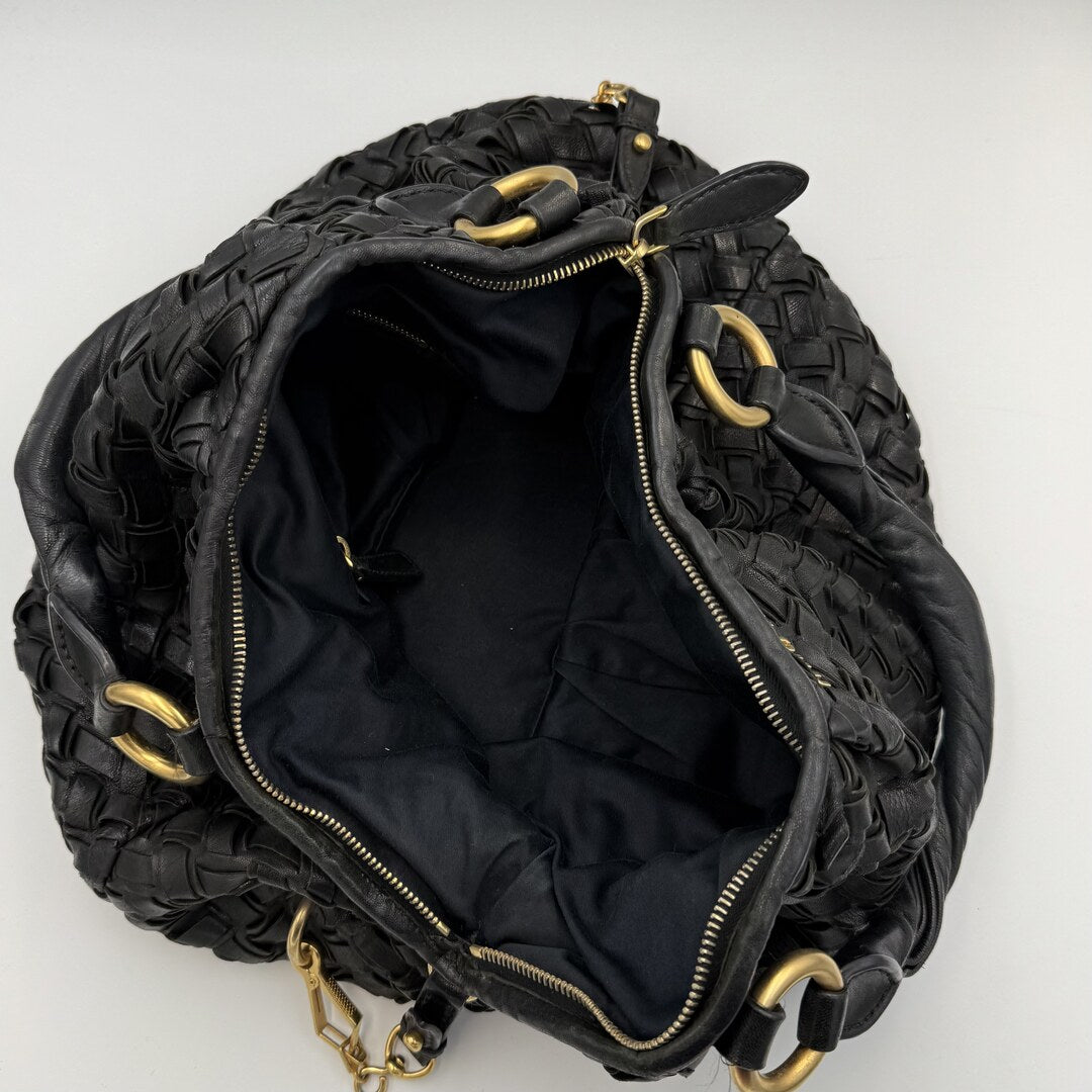 Miu Miu Quilted Leather Black Shoulder Bag