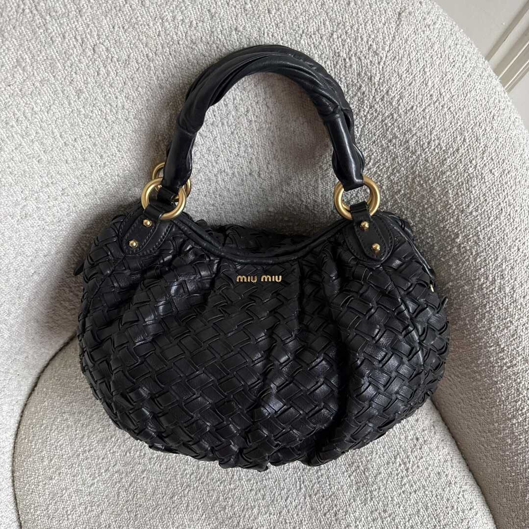 Miu Miu Quilted Leather Black Shoulder Bag