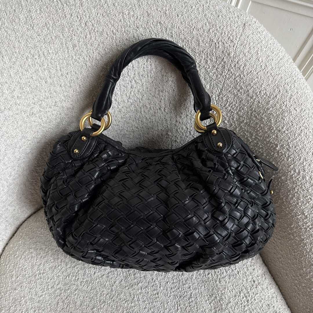Miu Miu Quilted Leather Black Shoulder Bag