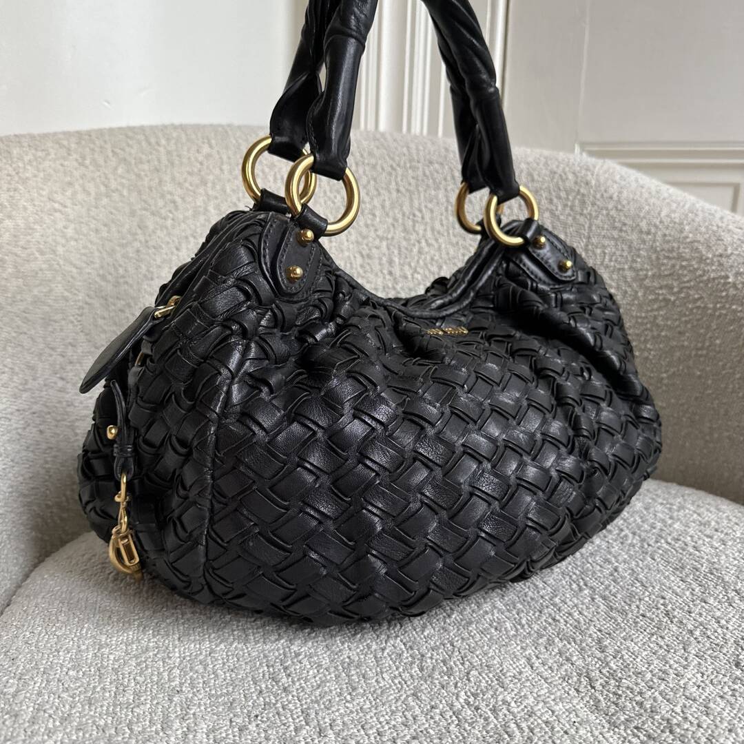 Miu Miu Quilted Leather Black Shoulder Bag
