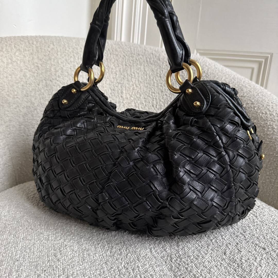 Miu Miu Quilted Leather Black Shoulder Bag