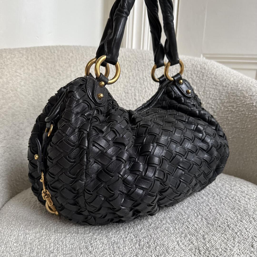 Miu Miu Quilted Leather Black Shoulder Bag
