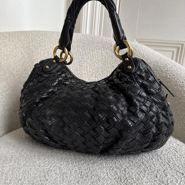 Miu Miu Quilted Leather Black Shoulder Bag