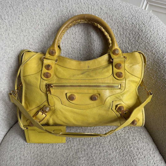 2011 Balenciaga The Giant City 21 Yellow Bag