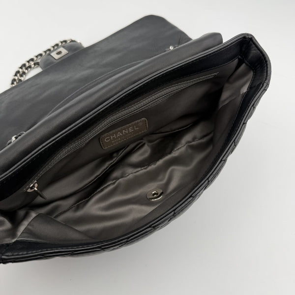 2010 Chanel Classic Coco Rain Quilted Black Leather Shoulder Bag