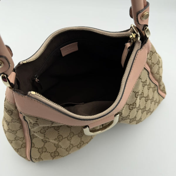 Gucci GG Canvas Abbey Pink Shoulder Bag