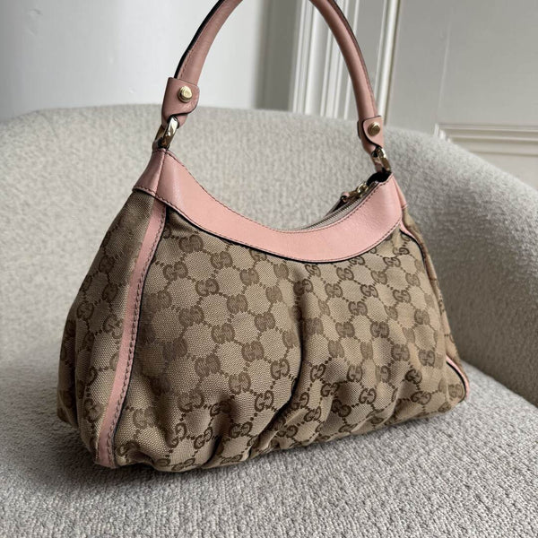 Gucci GG Canvas Abbey Pink Shoulder Bag