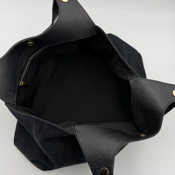 Gucci GG Canvas Monogram Black Tote Bag