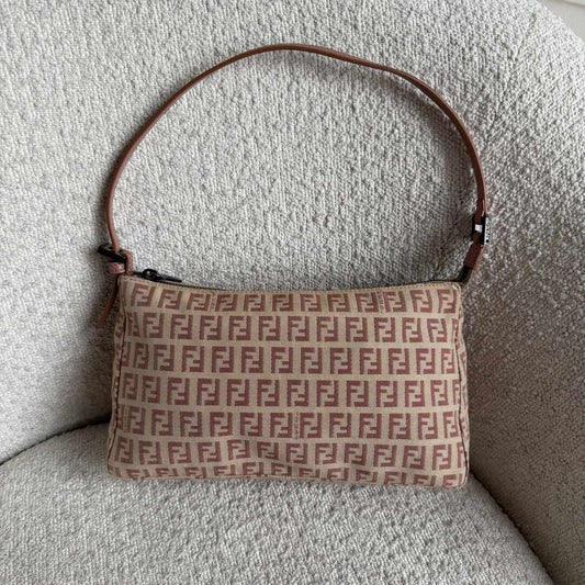 Fendi Zucchino Light Pink Shoulder Bag