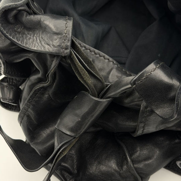 Miu Miu Vitello Black Leather Tote Bag