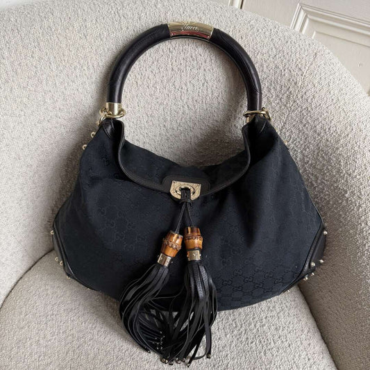 Gucci GG Canvas Indy Black Handbag