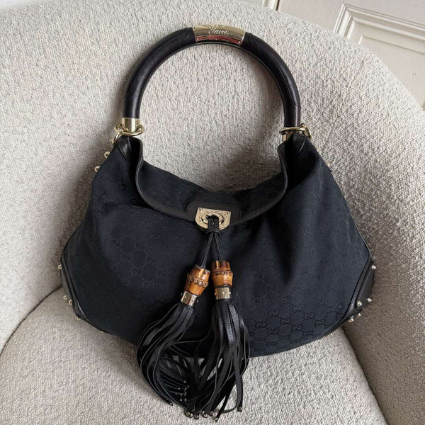Gucci GG Canvas Indy Black Handbag