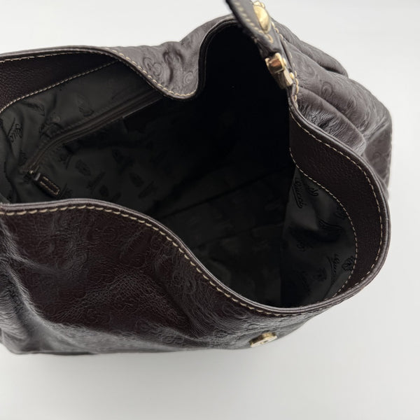 Gucci Guccissima Hobo Brown Leather Shoulder Bag