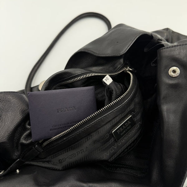 2005 Prada Easy Leather Black Shoulder Bag