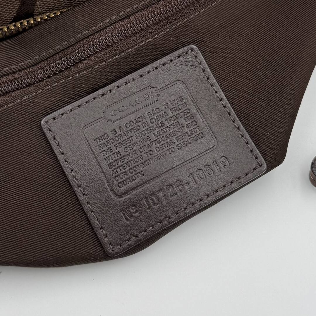 Coach Signature Brown Studded Shoulder Bag