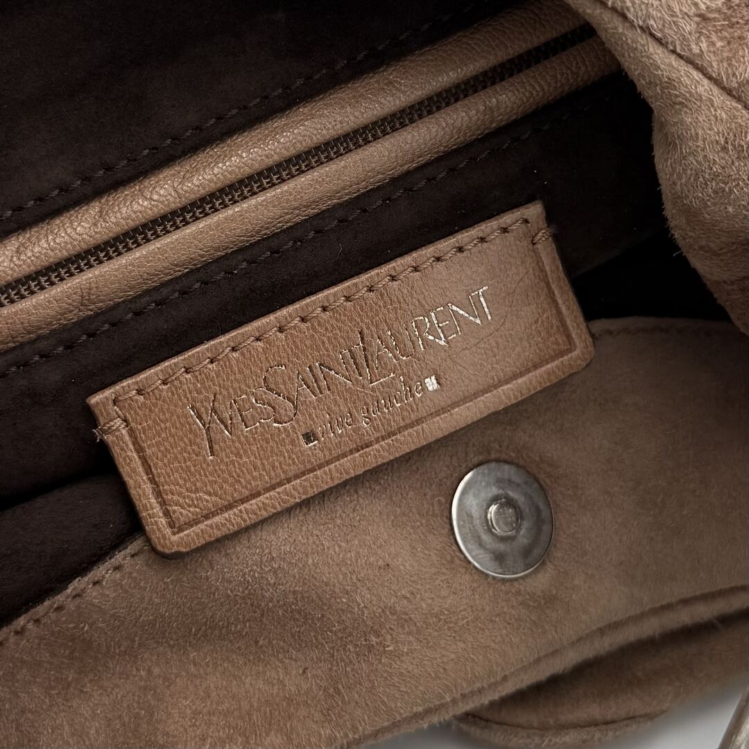 Yves Saint Laurent Rive Gauche Suede Nadja Brown Shoulder Bag