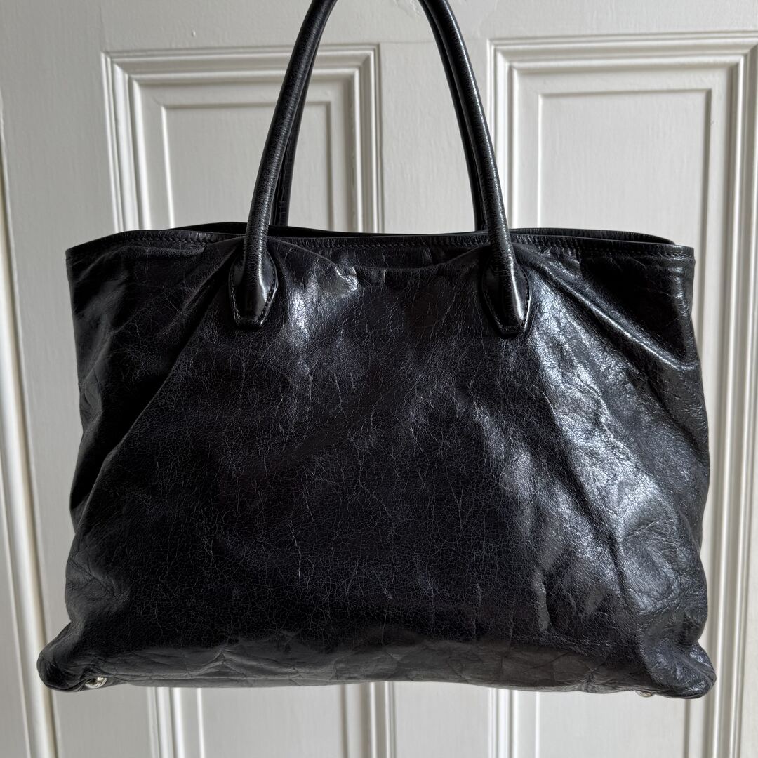 Miu Miu Vitello Shine Black Leather Shoulder Bag