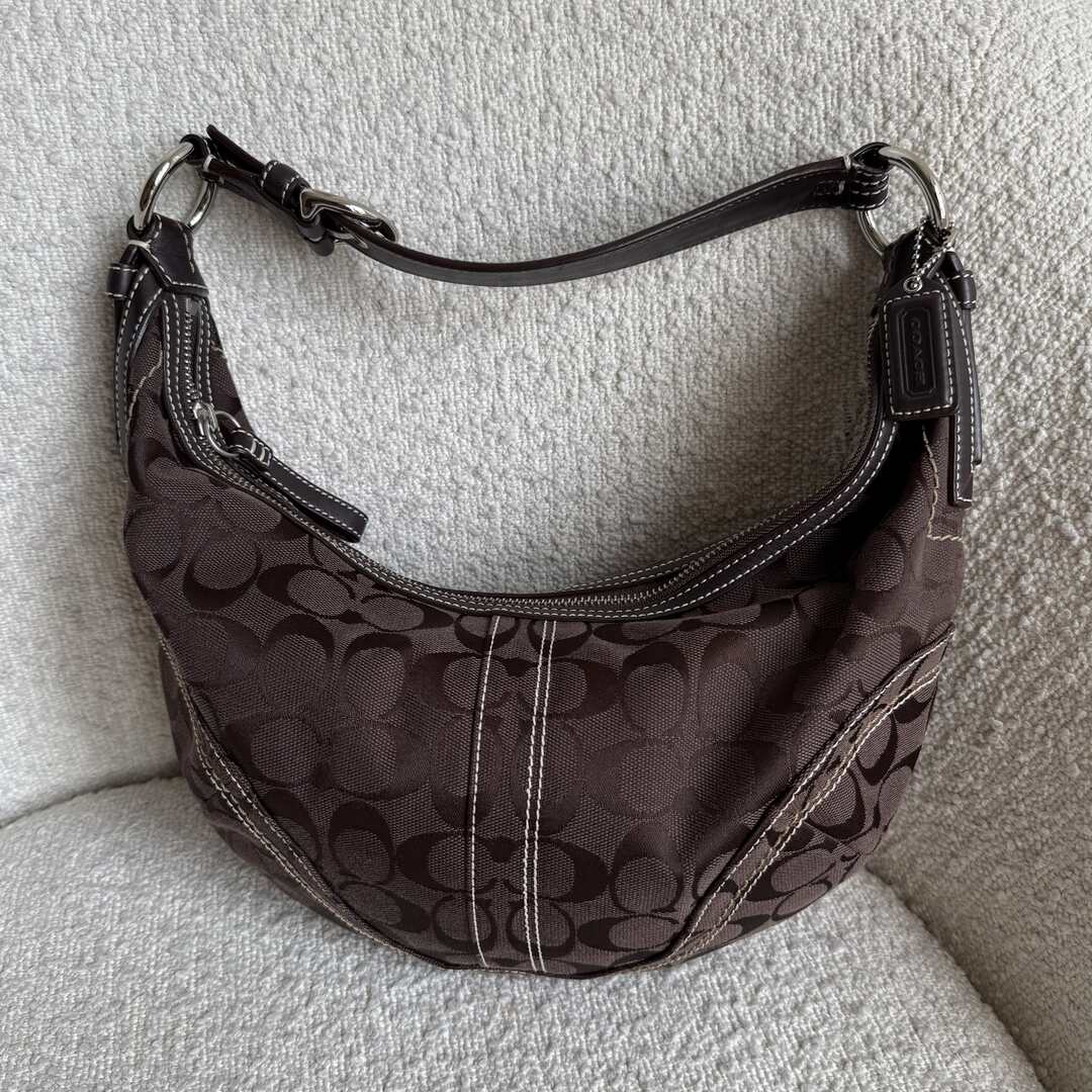 Coach Signature Croissant Brown Shoulder Bag