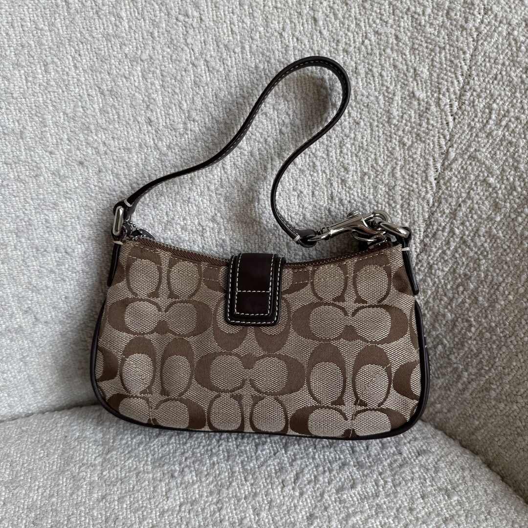 Coach Signature Mini Buckle Brown Shoulder Bag