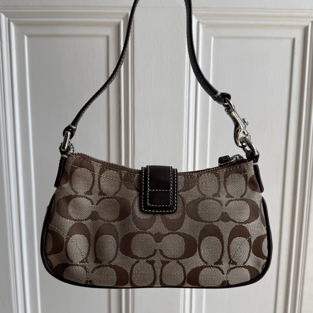 Coach Signature Mini Buckle Brown Shoulder Bag