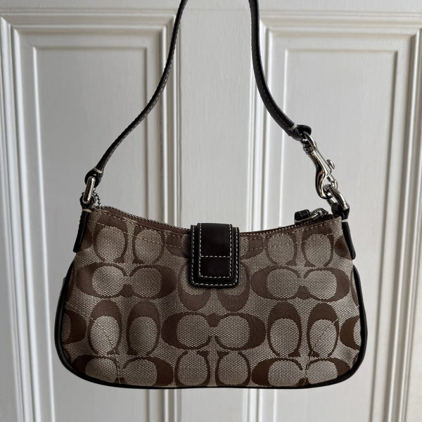 Coach Signature Mini Buckle Brown Shoulder Bag
