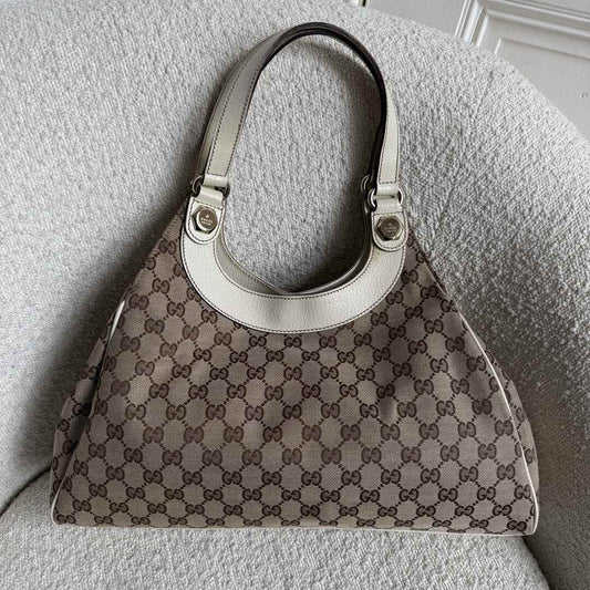 Gucci GG Monogram White Tote Bag