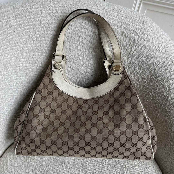 Gucci GG Monogram White Tote Bag