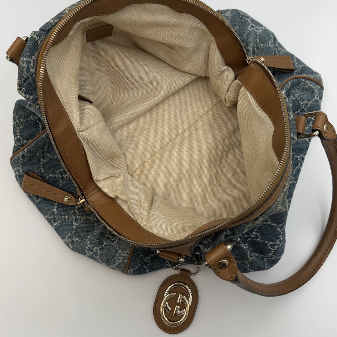 Gucci GG Denim Sukey Blue Tote Bag