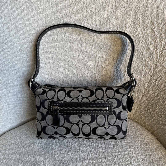 Coach Signature Sufflette Black Mini Shoulder Bag