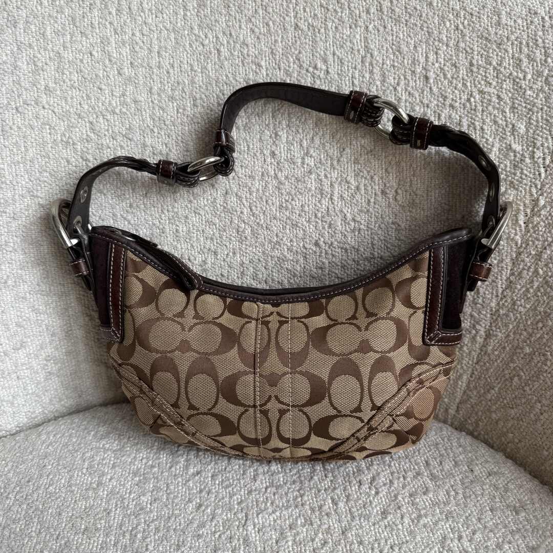 Coach Signature Croissant Brown Shoulder Bag