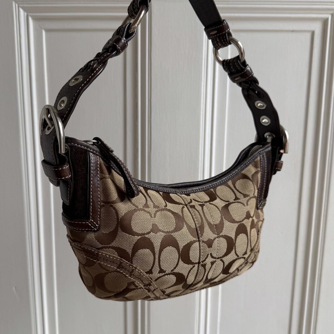 Coach Signature Croissant Brown Shoulder Bag