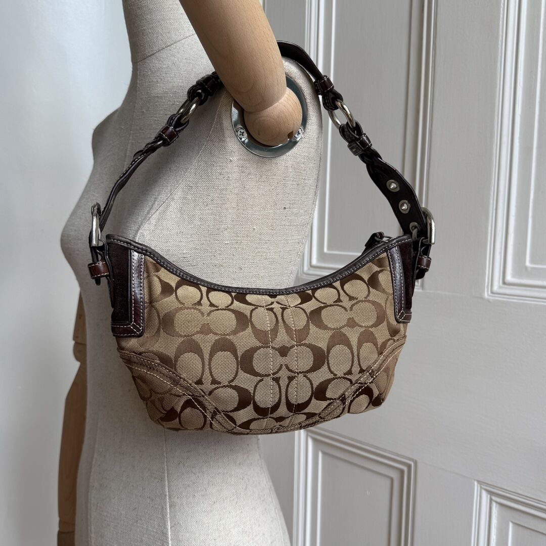 Coach Signature Croissant Brown Shoulder Bag